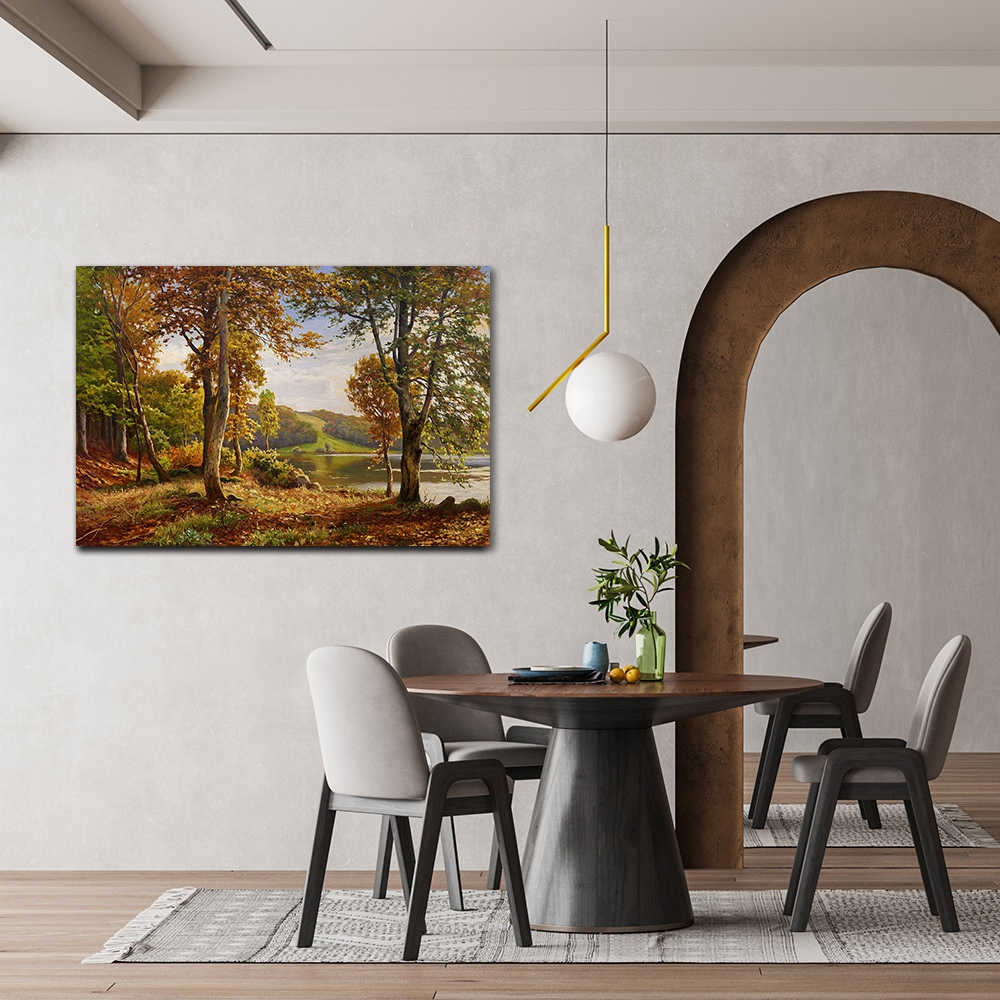【御畫房】湖畔風景 國家一級畫師手繪油畫60×90cm(VF-194), , large