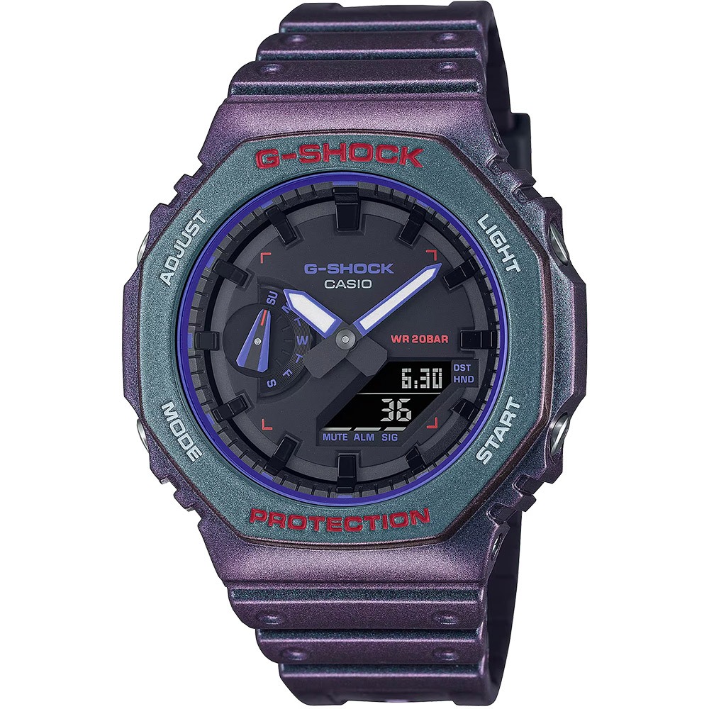 CASIO 卡西歐 G-SHOCK 電競玩家 炫彩烤漆 八角 手錶 GA-2100AH-6A