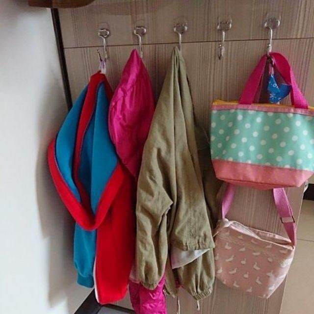 [熊好貼國際]壁掛式大五勾 免運 (SGS認證不鏽鋼)門後臥室衣帽架 無痕掛勾  耐重 衣物架 掛鉤 收納 國貨, , large