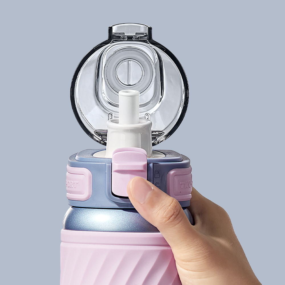 【TKK】哈崙運動 316不鏽鋼 兩用 隨手杯 保溫杯 運動水壺500ML(直飲+吸管)-夜瀾黑, , large