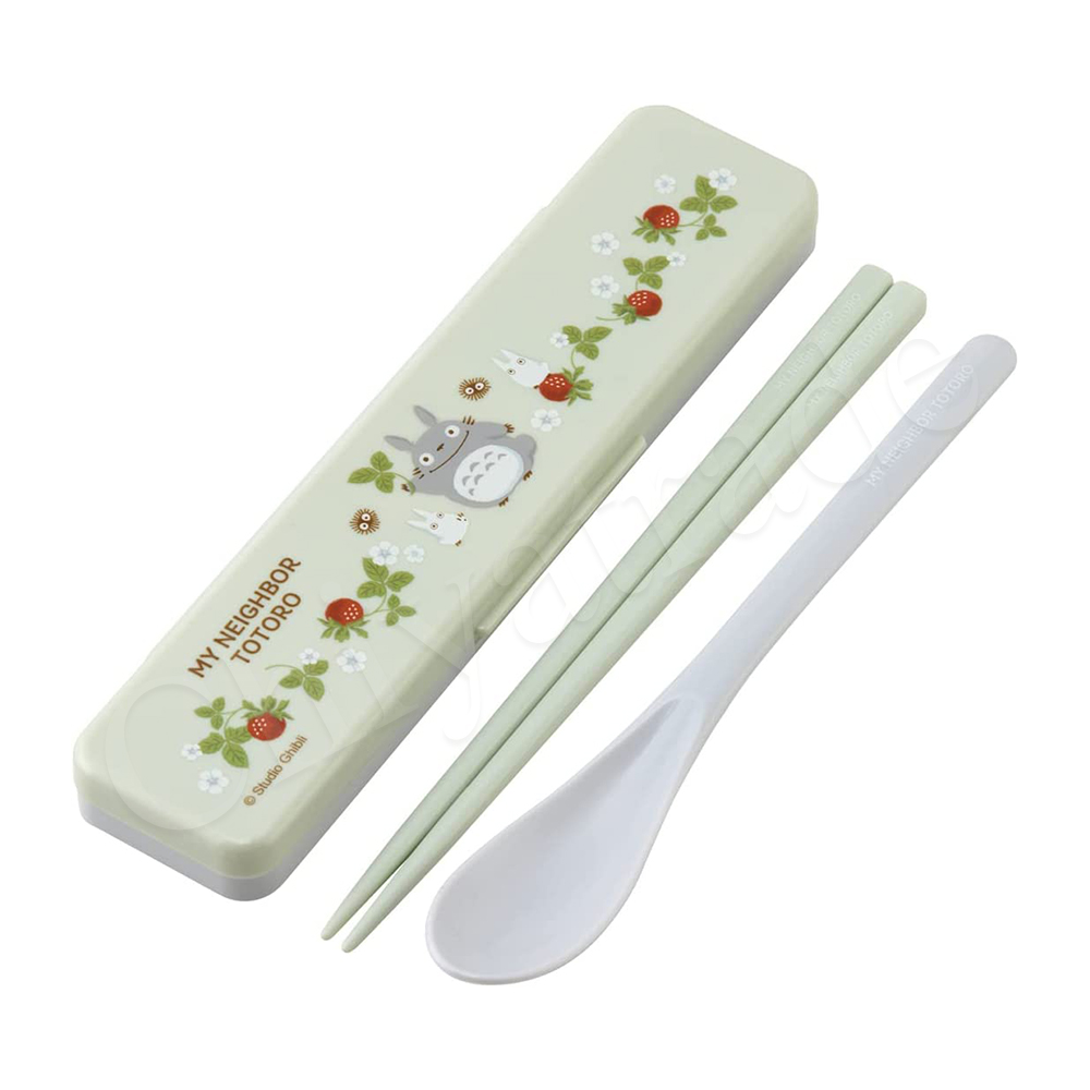 【百科良品】日本製 宮崎駿吉卜力 龍貓 莓果好朋友 保鮮便當盒650ML+環保筷子湯匙組18CM(日本境內版), , large