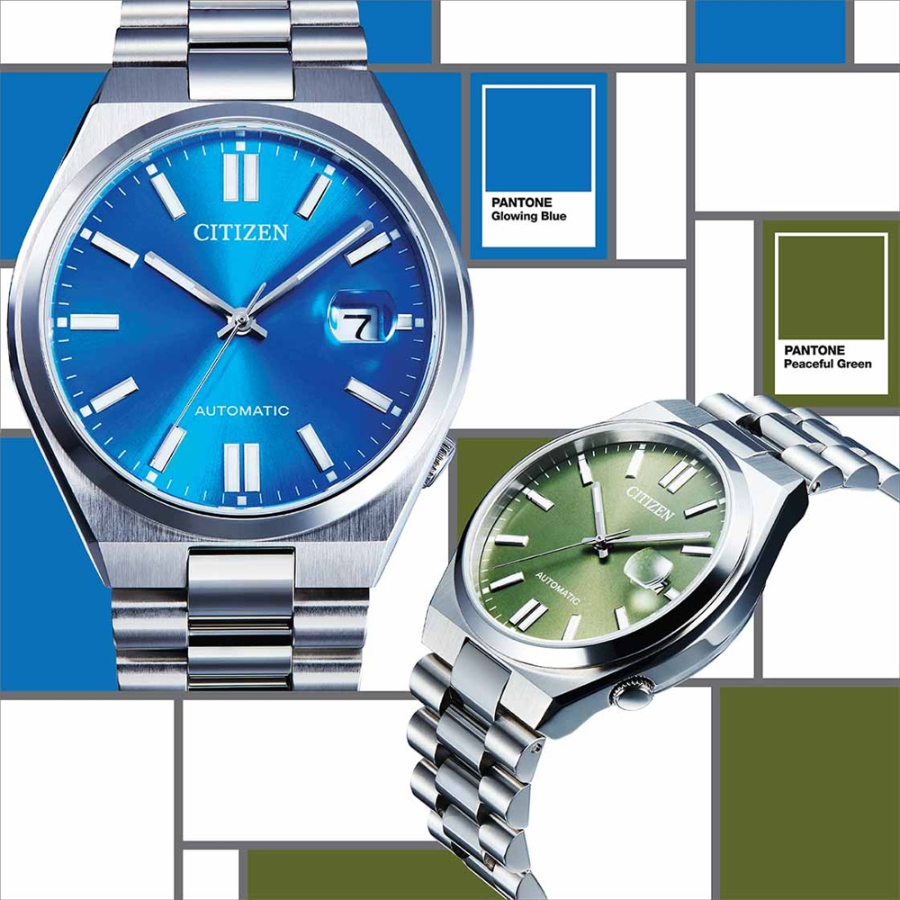 CITIZEN 星辰 X PANTONE Nowstalgia亞洲限定沉穩綠經典機械錶 NJ0158-89Z, , large