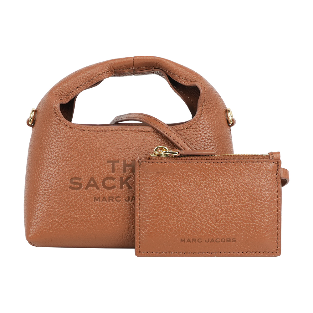 MARC  JACOBS The Sack Bag 牛皮二用包(Micro)(堅果棕), , large