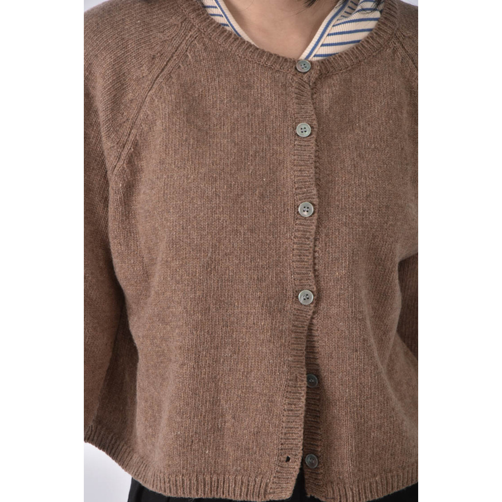 (L) 排扣棕色外套二手衣, , large