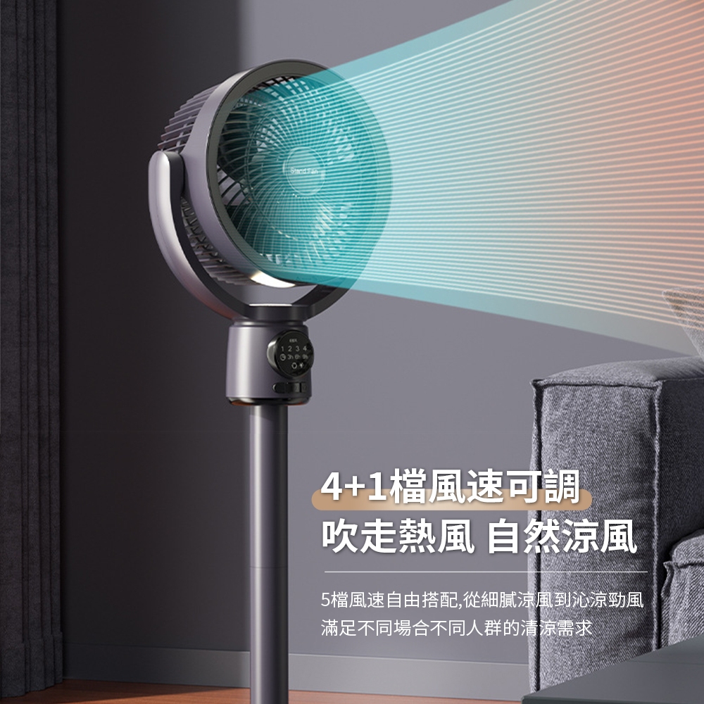 【APEX】9吋DC聚風空氣循環扇 金屬灰_USB直插款, , large