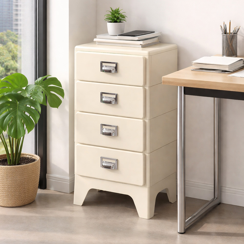 【AOTTO】免組裝日式復古風四層高腳抽屜收納櫃(AC-2206)