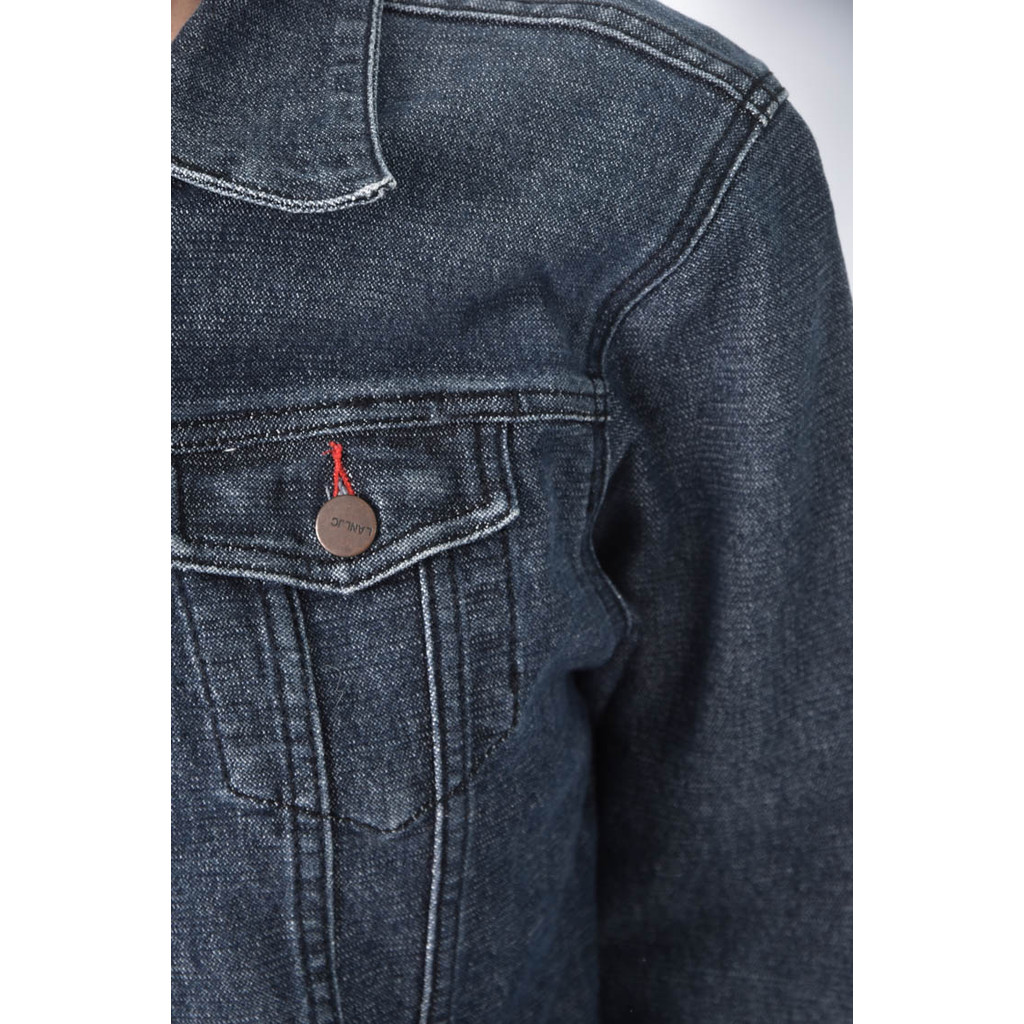 (S) lan basic jeans丹寧牛仔排扣藍色外套二手衣, , large