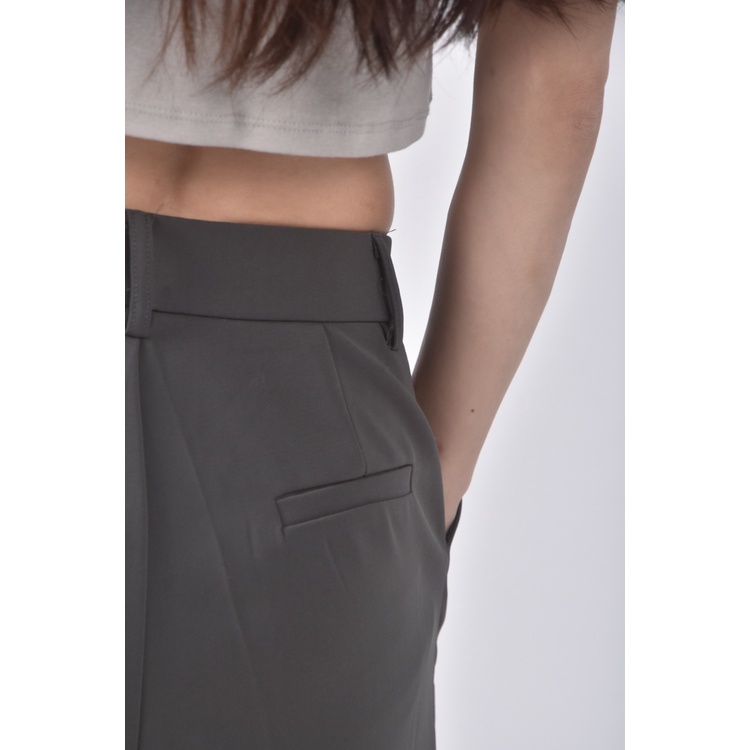 (L) jiuce高腰質感西裝灰色長褲二手衣, , large