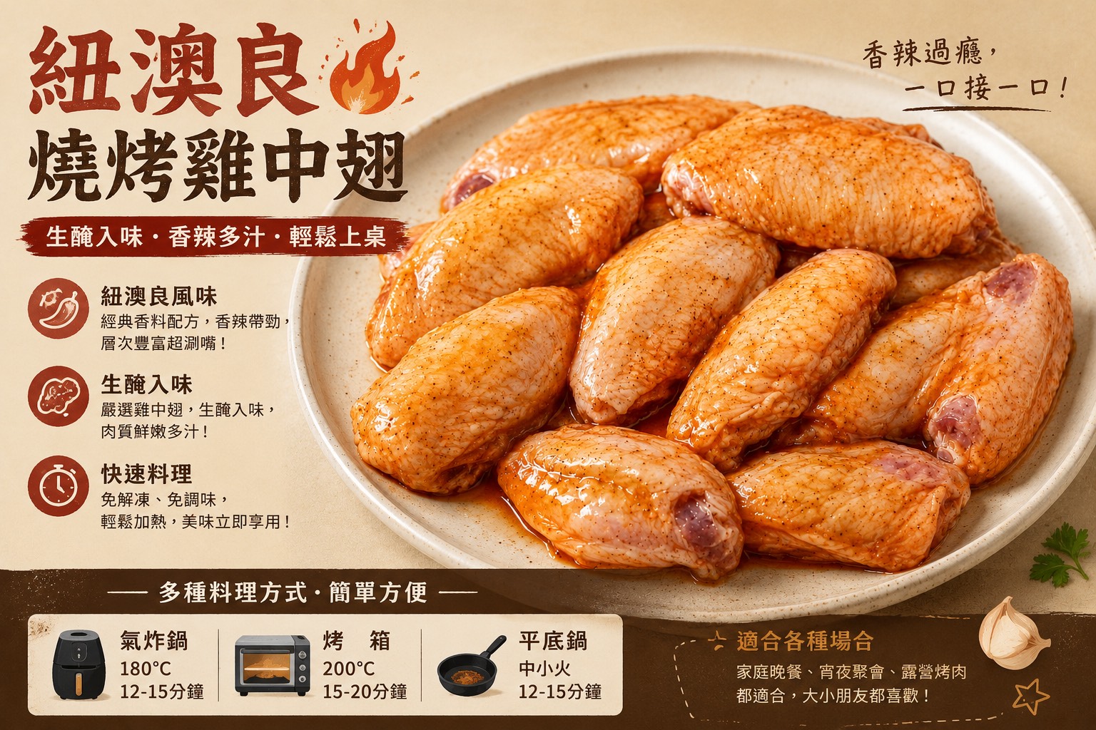 【CH Life 心敘 Fresh】紐澳良燒烤雞中翅, , large