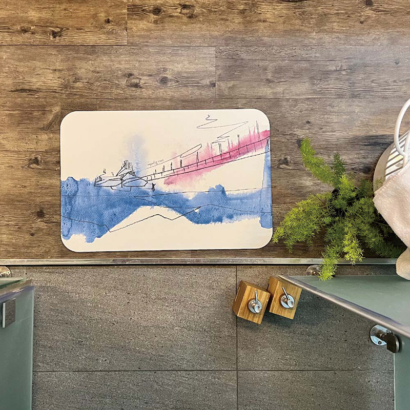 【怪獸】新銳設計師 10秒頂吸 軟式珪藻土吸水地墊 畢啾子 (60x40cm) -日月潭 明, , large