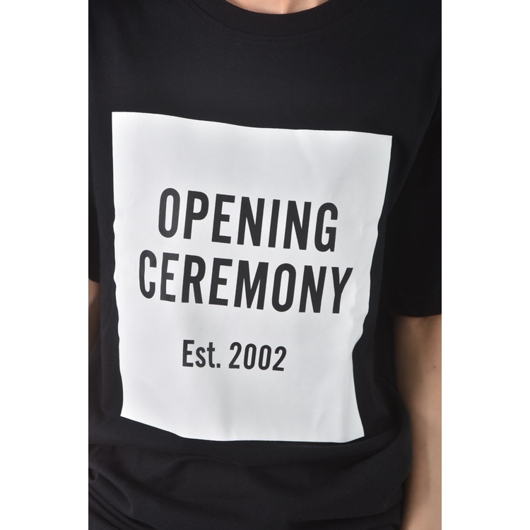 (S) opening ceremony質感棉質純棉黑色短袖上衣二手衣, , large