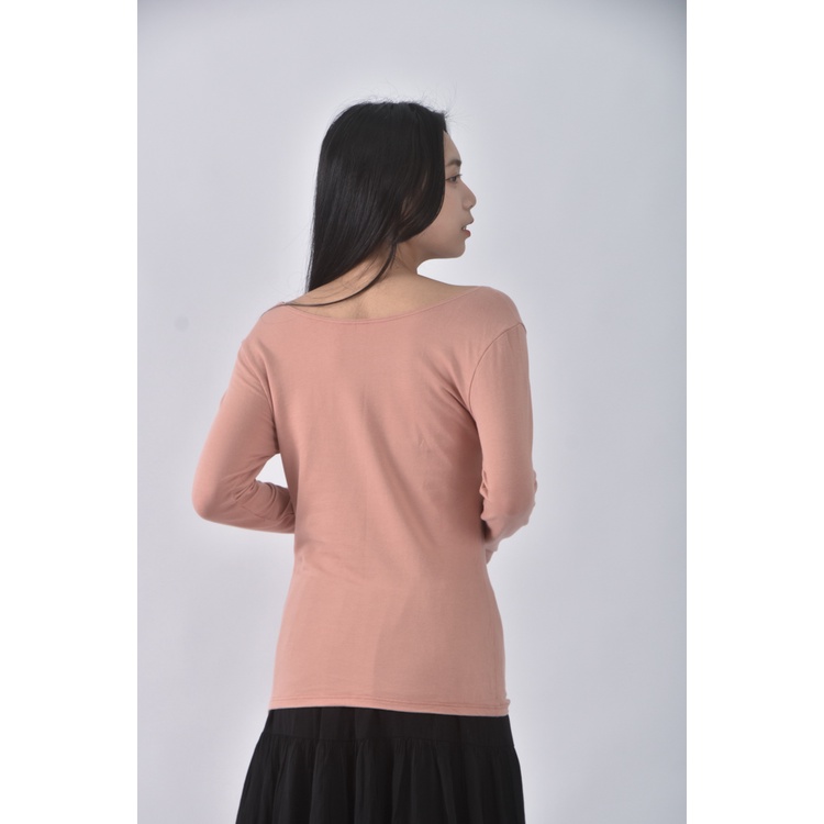 (S) 【安于晴Charlene私服】uniqlo質感棉質橘色長袖上衣二手衣, , large