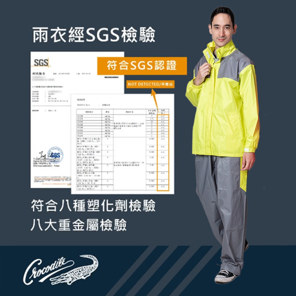Crocodile Wind and Rain Rider Raincoat Multiple sizes L, XL, 2XL Color available Blue/Yellow Adjustable cuffs Breathable design High reflective safety design, , large