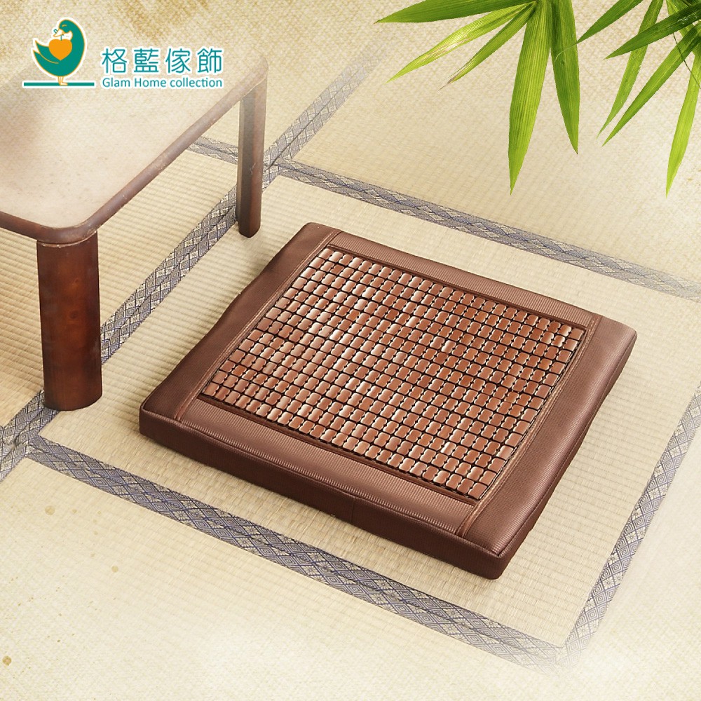 【格藍傢飾】碳化麻將竹5CM立體坐墊 降溫涼墊竹蓆涼席麻將蓆記憶坐墊孟宗竹