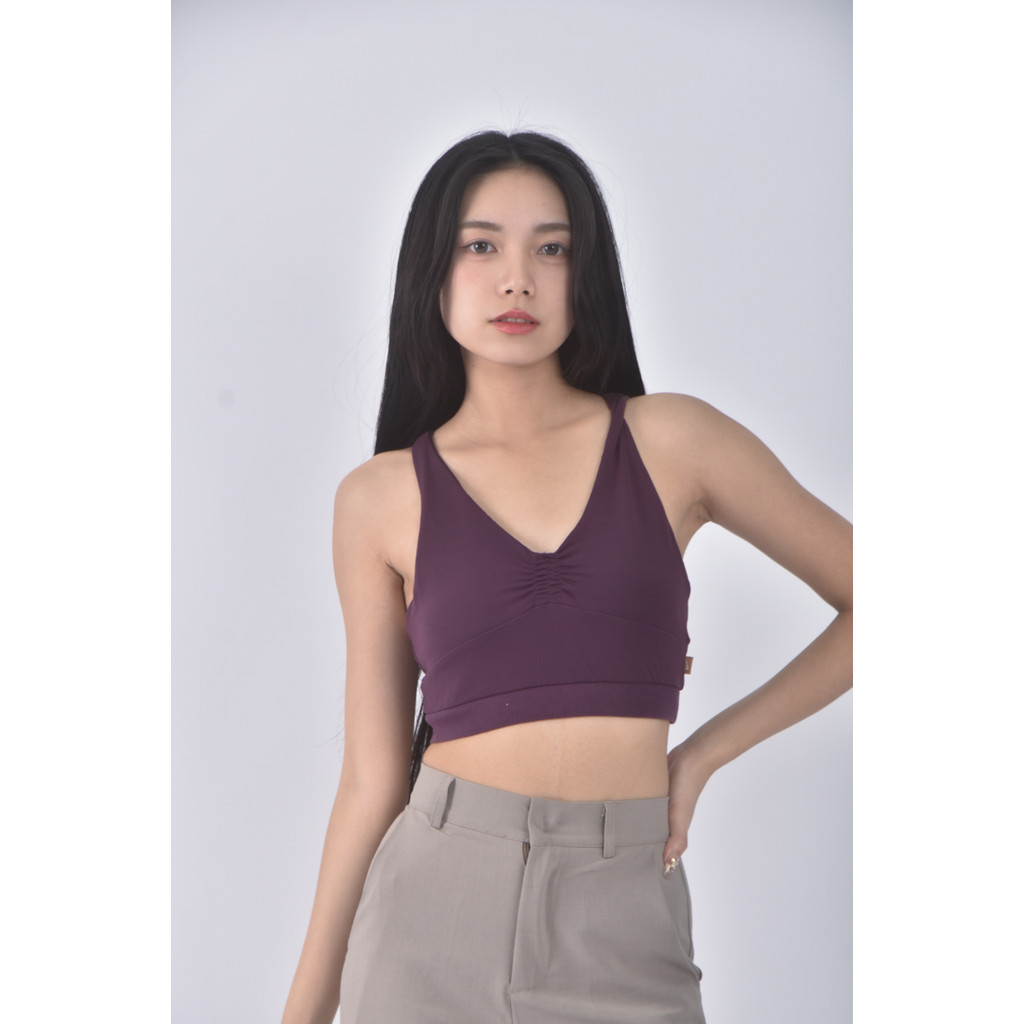 (S) 吊帶運動紫色上衣二手衣