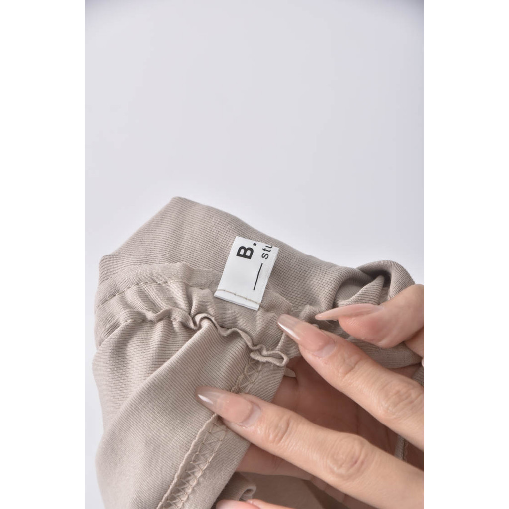 (S) 【粿粿私服】b biu studio修身短版抽繩棕色短袖上衣二手衣, , large