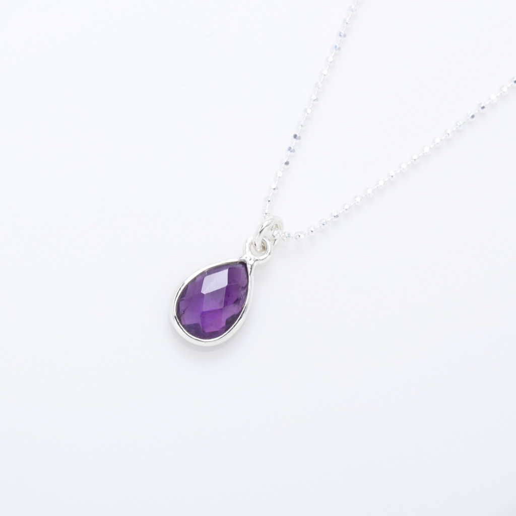【Angel & Me】Amethyst Raindrop s925 sterling silver necklace Valentine Day gift, , large