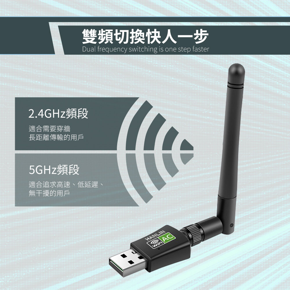 [HANLIN]-Wi600TS 免驅動雙頻wifi網路接收器, , large