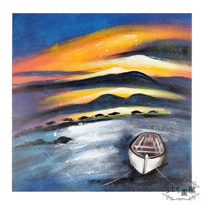 【御畫房】 手繪無框油畫-迎接朝陽 80x80cm