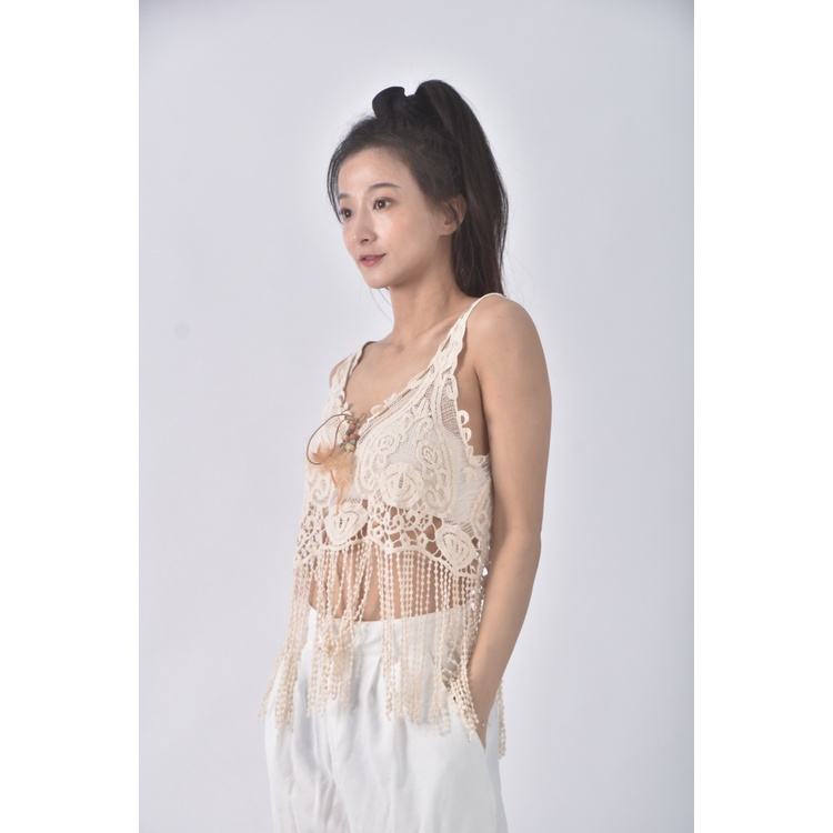 (S) 【安于晴Charlene私服】質感針織垂墜感杏色上衣二手衣, , large