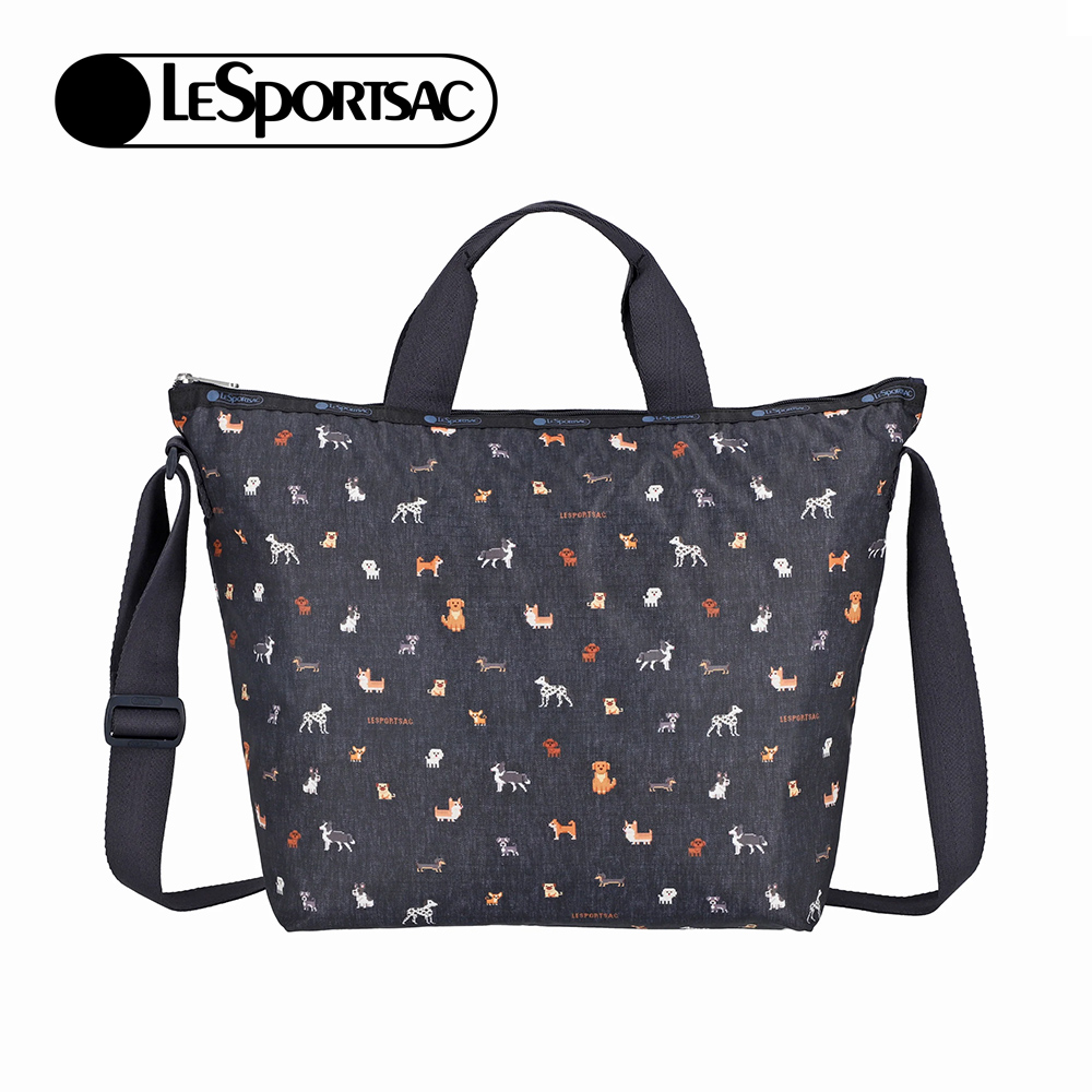 Lesportsac Deluxe Easy Carry Tote 手提肩背兩用托特包 購物袋 禮物 女包(像素小狗）, , large