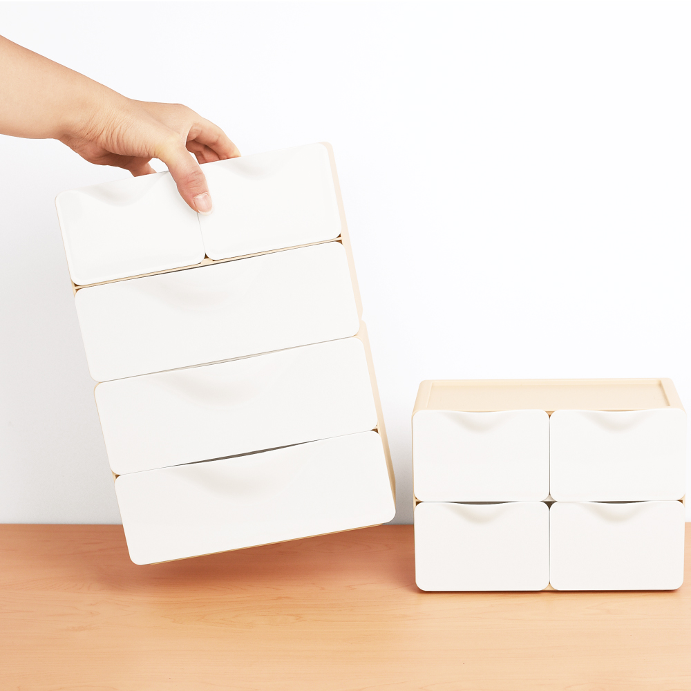[O-Life] Stackable Desktop Drawer Cabinet-2 Drawers Gray Model, , large