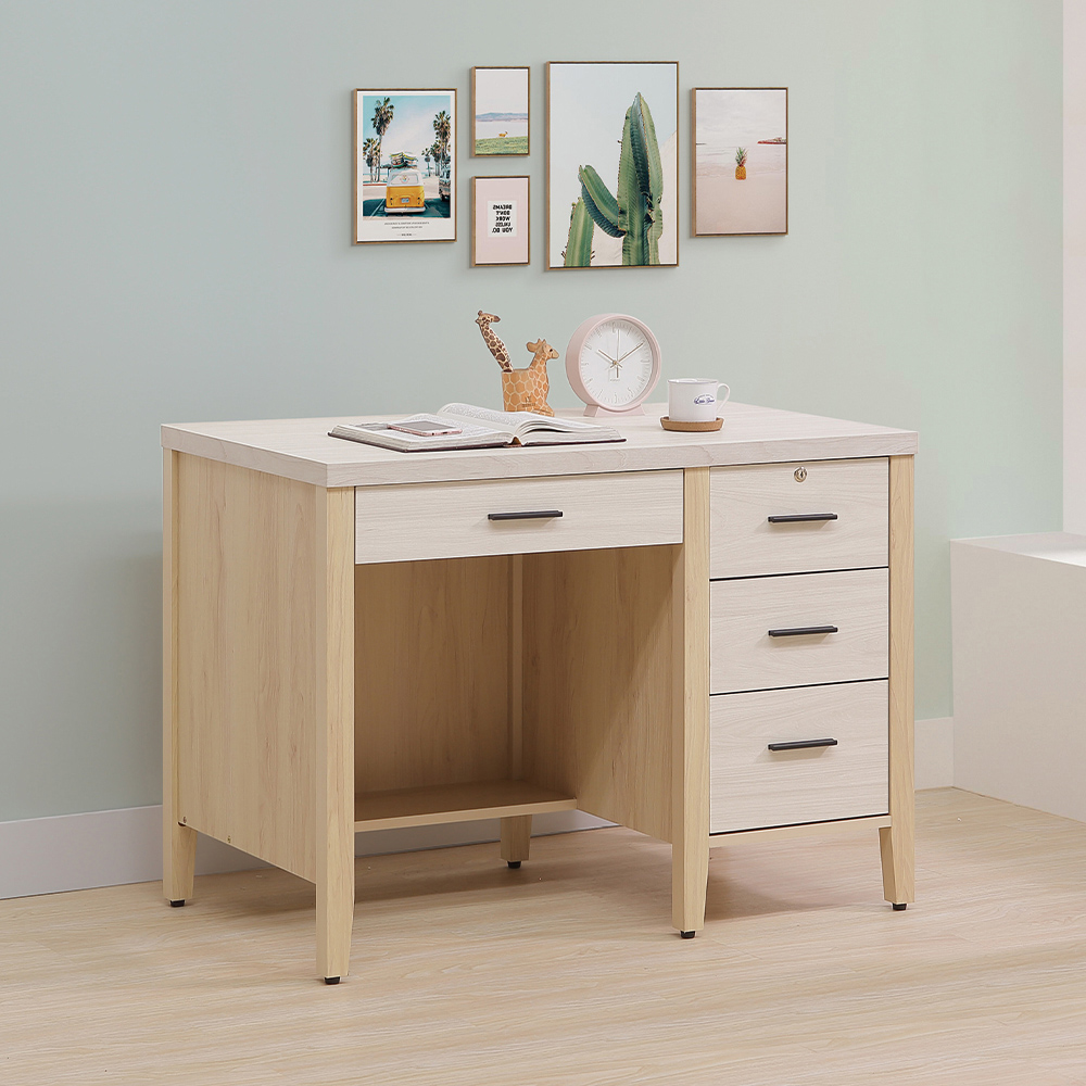 【唯熙傢俱】菲利楓木雙色3.5尺書桌, , large