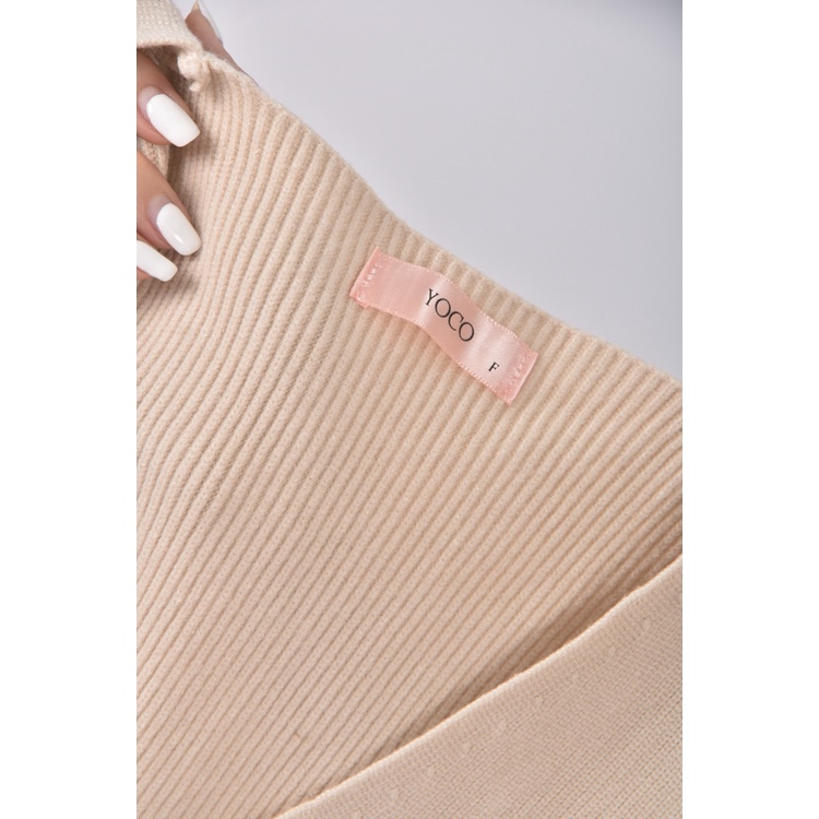 (S) yoco質感無袖杏色上衣二手衣, , large