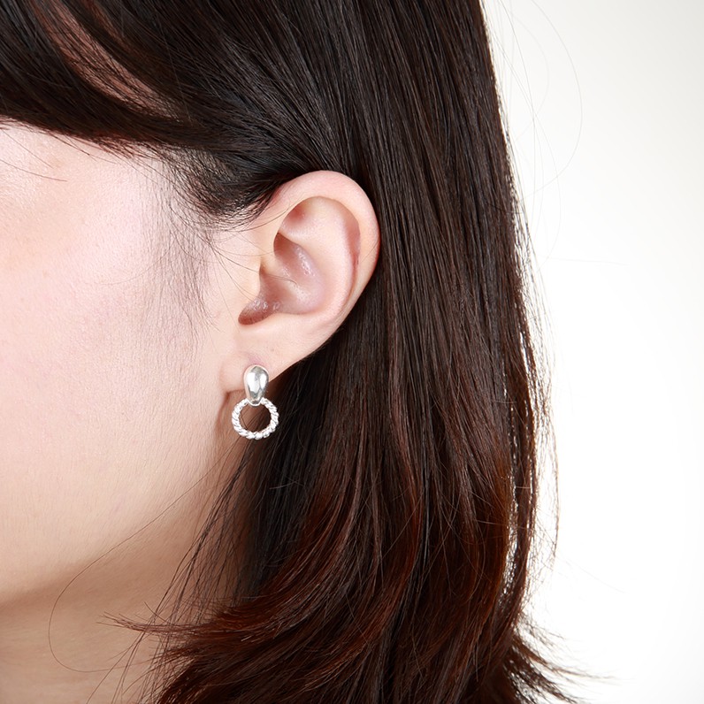 【Angel & Me 】經典 麻花 s925 純銀 耳環 生日 聖誕節 情人禮物, , large