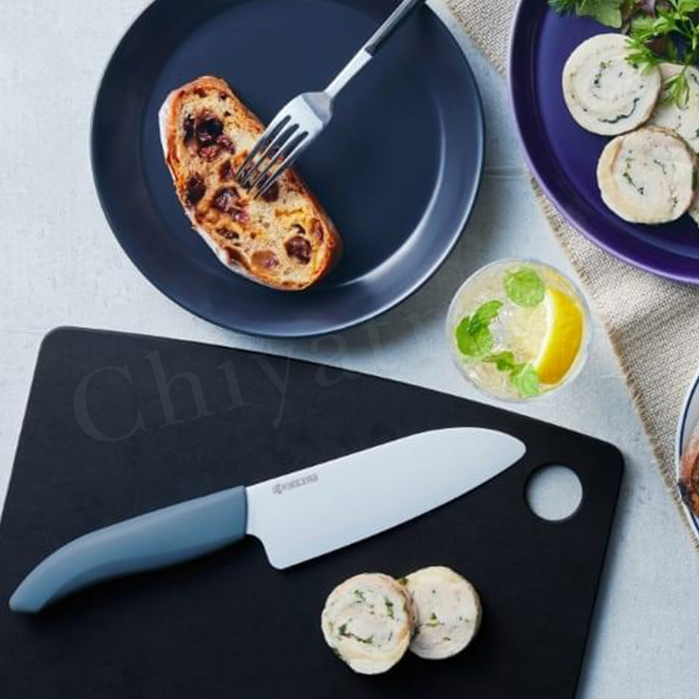 【KYOCERA京瓷】日本京瓷 經典莫蘭迪色系 抗菌多功能精密陶瓷刀 料理刀 廚房三德刀(14cm)-咖啡, , large