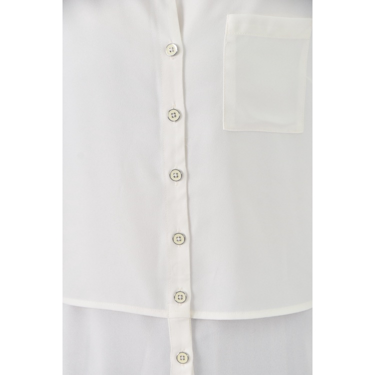 (S) nautica質感假兩件白色長袖上衣二手衣, , large