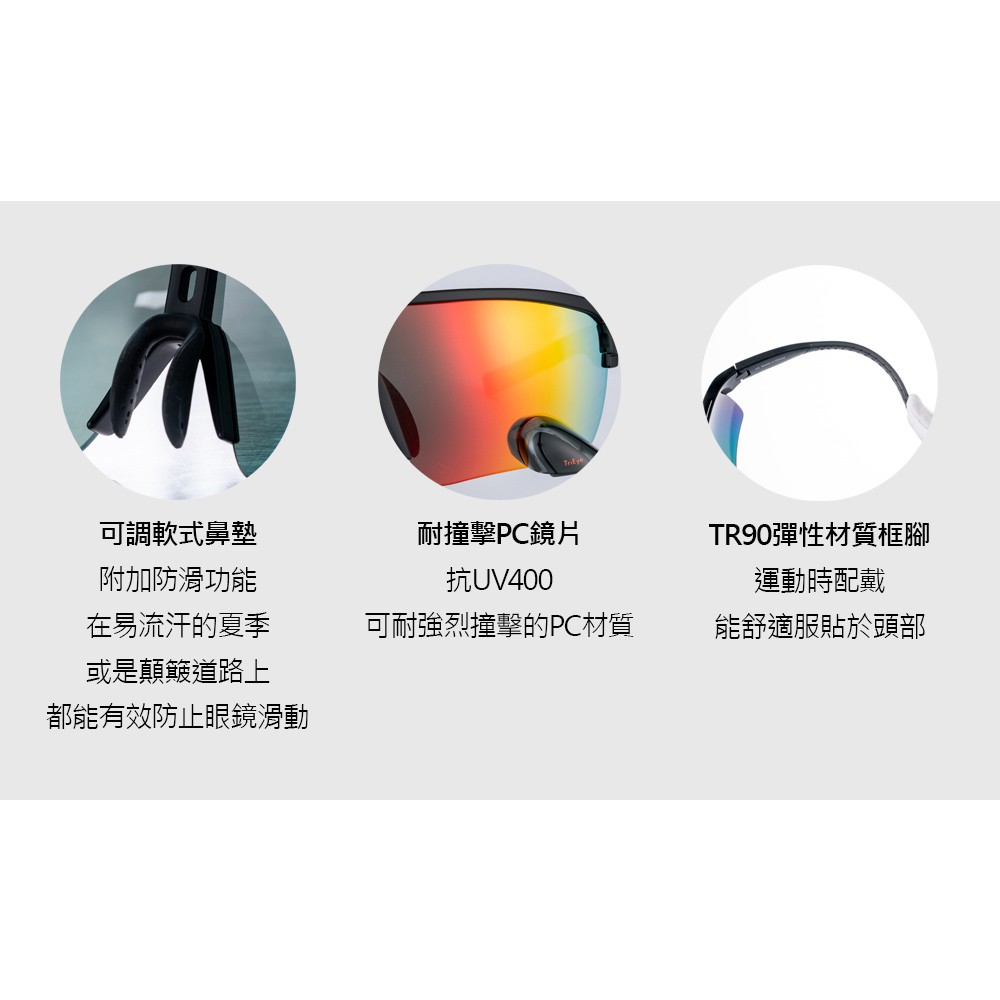 [五揚]TriEye後視鏡系列 運動太陽眼鏡 經典標配組, , large