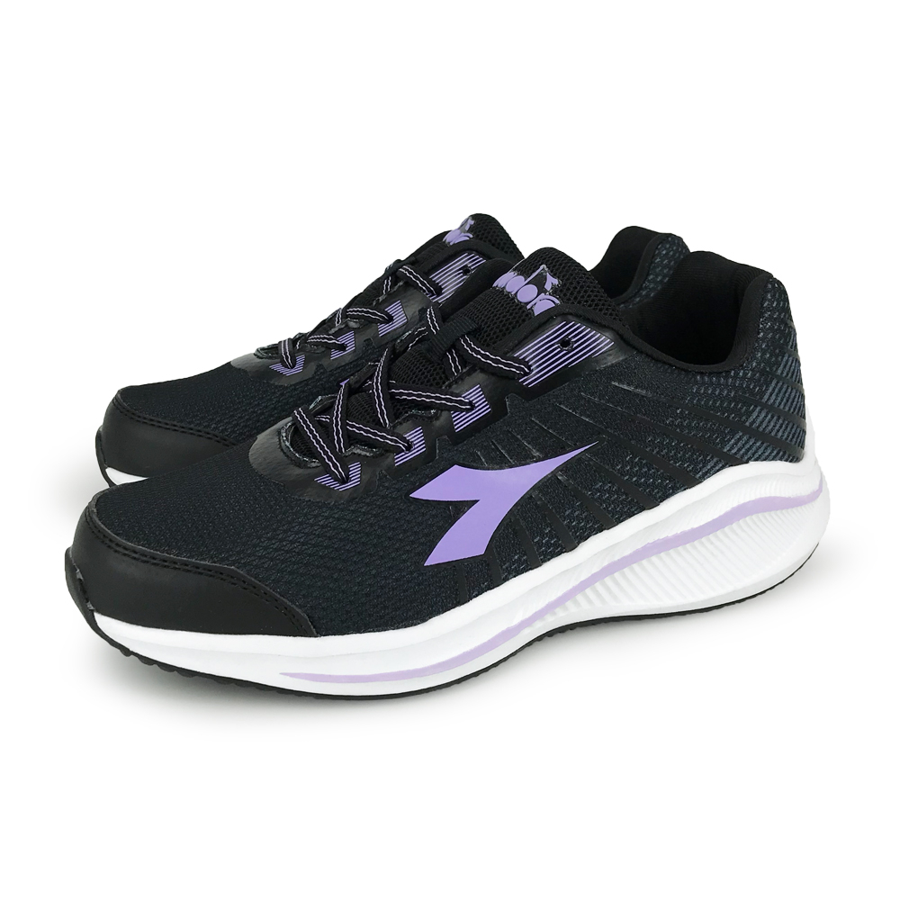 DIADORA迪亞多那 輕量專業慢跑女鞋 女運動鞋 女鞋 透氣 散熱 飛織 保護後跟 Q彈 厚底 減壓 止滑 紫 粉, , large