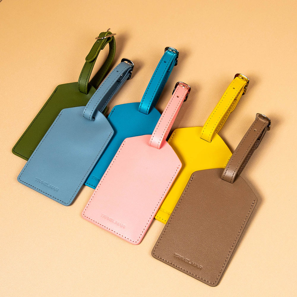 TRAVELMAR Travel Leather Luggage Tag-Olive Green, , large