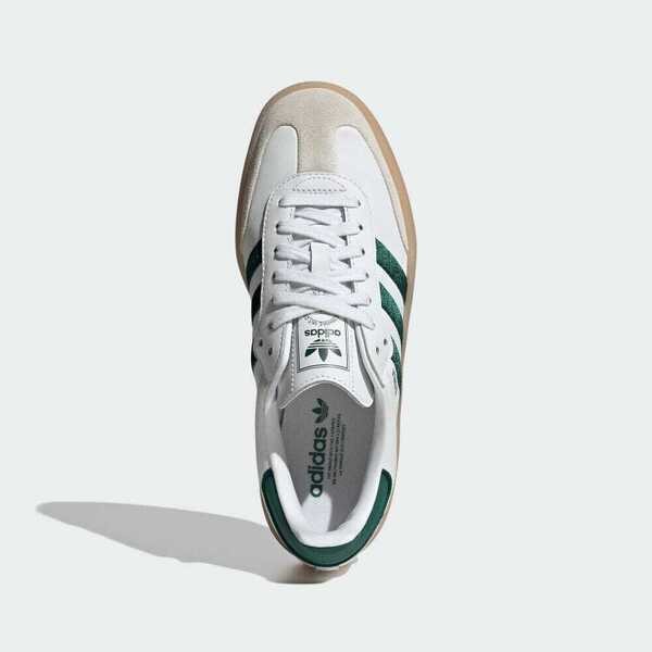 Kixpress-Adidas Sambae W 女 休閒鞋 運動 經典 復古 厚底 膠底 皮革 日常 百搭 白綠 [ID0440], , large