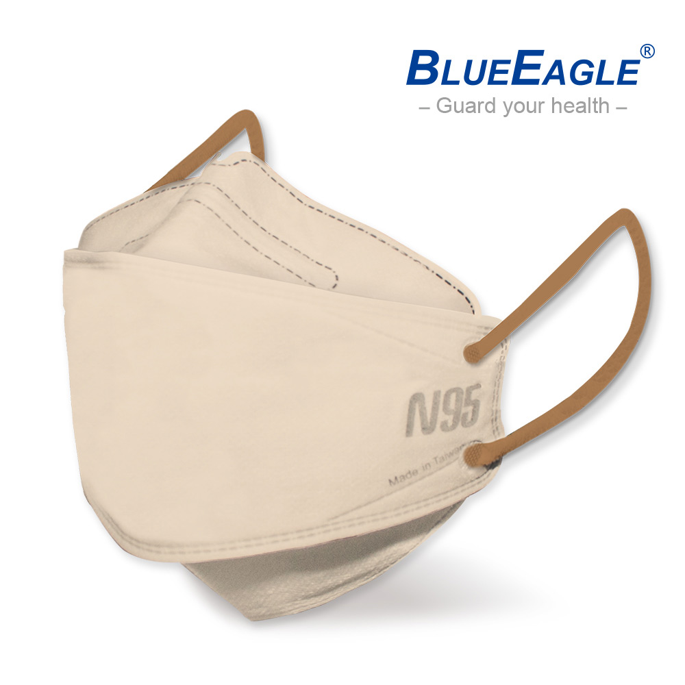 【Blue Eagle】N95 4D Adult Medical Face Mask 30 pack, 奶茶色, large