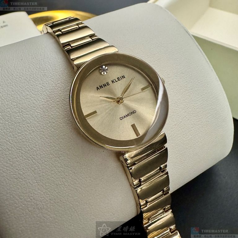 [星晴錶業]ANNE KLEIN手錶,28mm,AN00155金色錶面金色錶殼金色精鋼錶帶款, , large