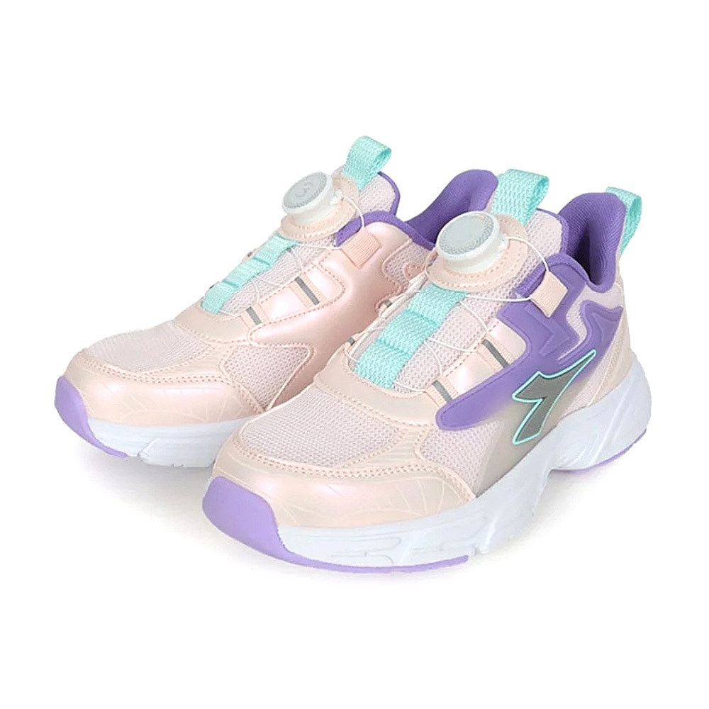 DIADORA迪亞多那 大童時尚運動鞋 童運動鞋 童鞋 旋鈕式鞋帶 寬楦 透氣 保護後跟 吸震 減壓 黑黃 白藍 粉紫, , large