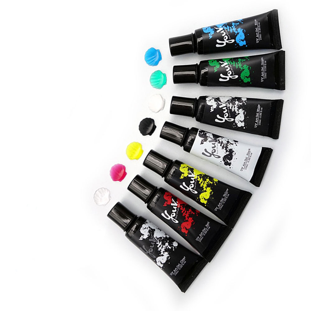 UV彩繪膠-10ml 六色套組, , large
