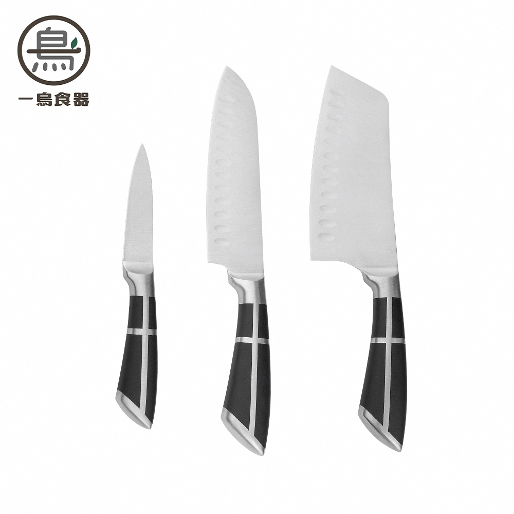 【一鳥】輕量黑崎廚刀三件組(切片刀/三德刀/水果刀), , large