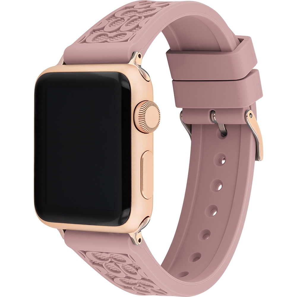 COACH Apple Watch 錶帶 38/40mm 適用 矽膠錶帶- 煙燻粉x玫瑰金(不含手錶)  $3,300