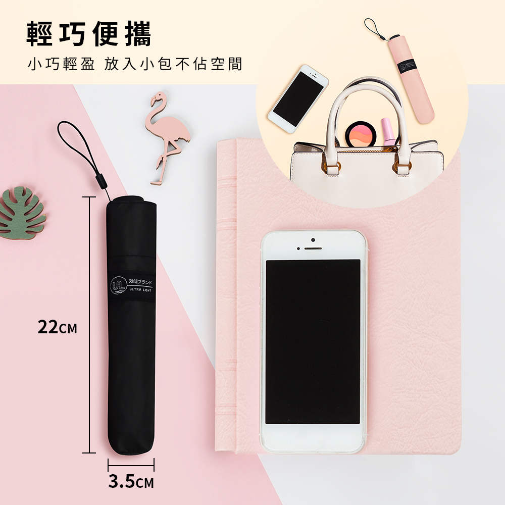 [雙龍]UL羽量極輕三折傘 SPF100防曬超細超輕羽毛傘晴雨傘B6573 海軍藍, , large