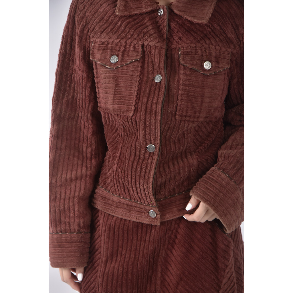 (M) generation西裝直線條棕色套裝二手衣, , large