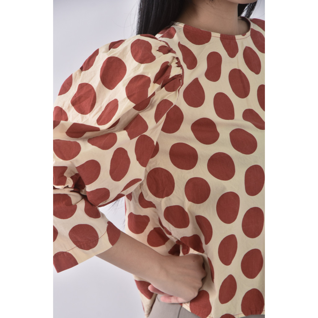 (M) shaper j泡泡袖紅色長袖上衣二手衣, , large