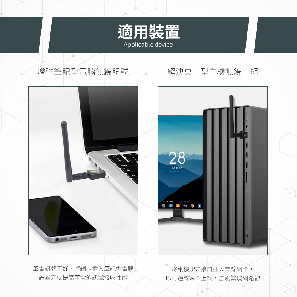 [HANLIN]-Wi600TS 免驅動雙頻wifi網路接收器, , large