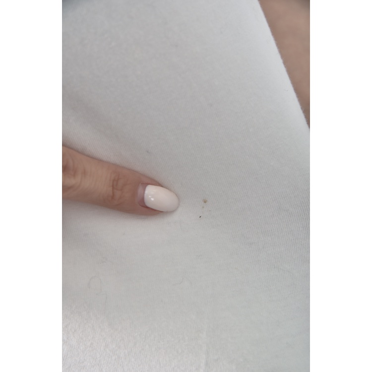 (S) eyescream質感棉質拼接白色短袖上衣二手衣, , large