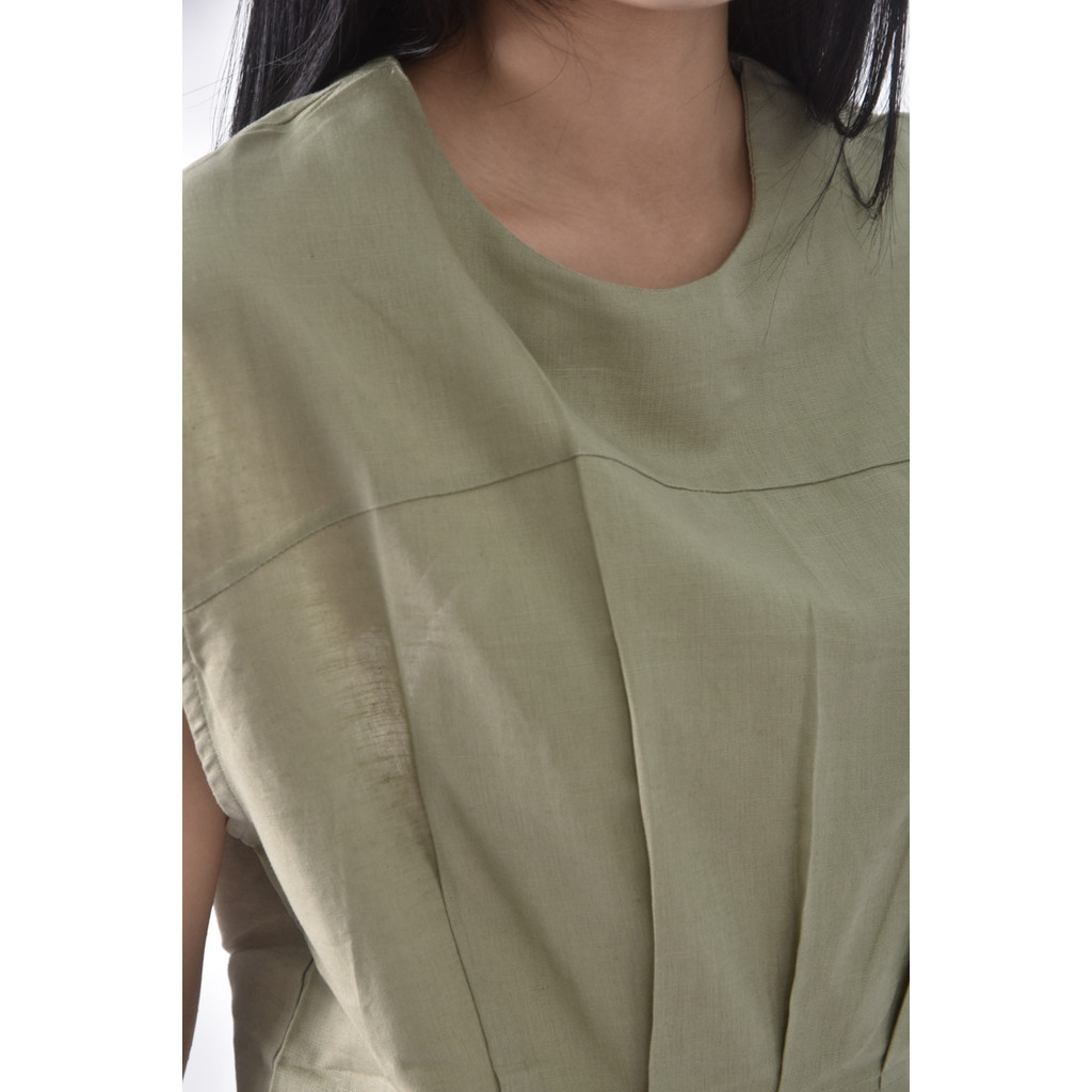 (L) nicoco daily圓領綠色上衣二手衣, , large