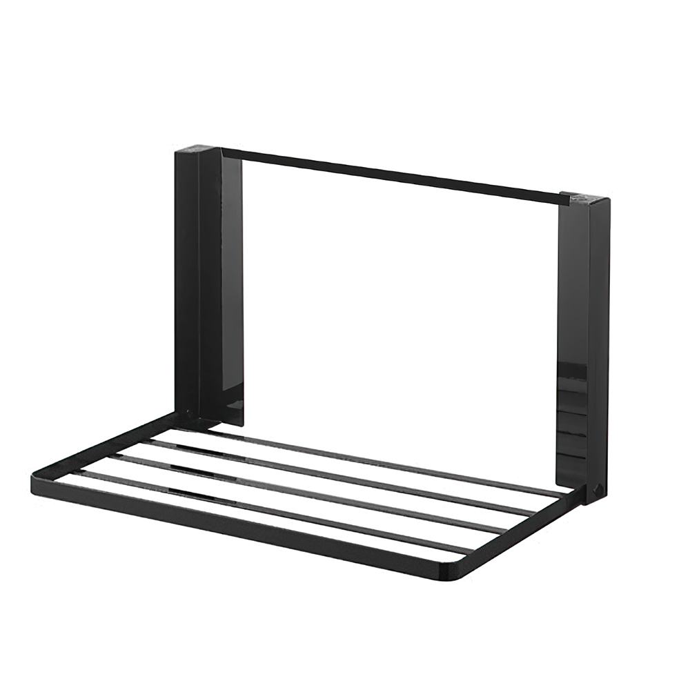 【上手家居】折疊磁吸置物架 黑色(磁吸收納架/置衣架/磁吸收納架/磁鐵架), , large