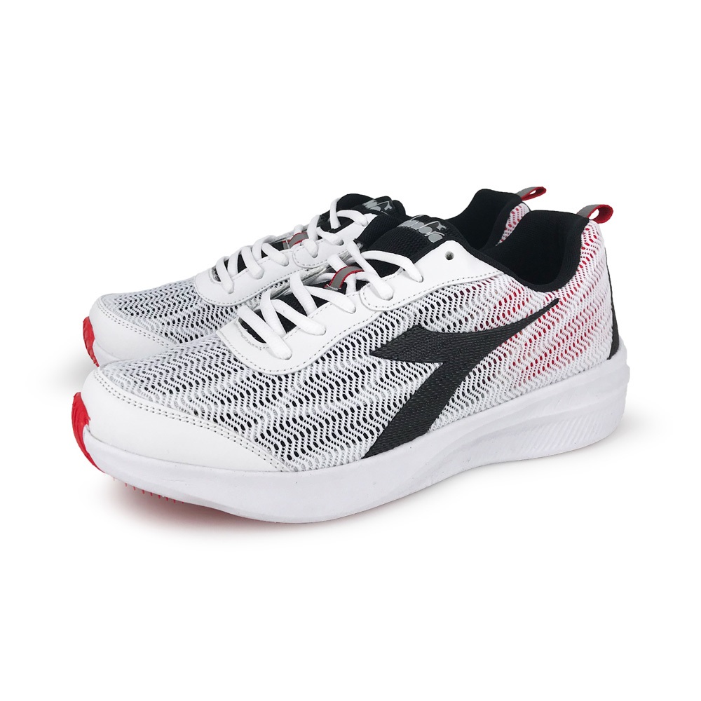 DIADORA迪亞多那 專業輕量慢跑鞋 男運動鞋 男鞋 吸濕 排汗 透氣 散熱 保護後跟 緩震 釋壓 厚底 止滑 白 黑, , large