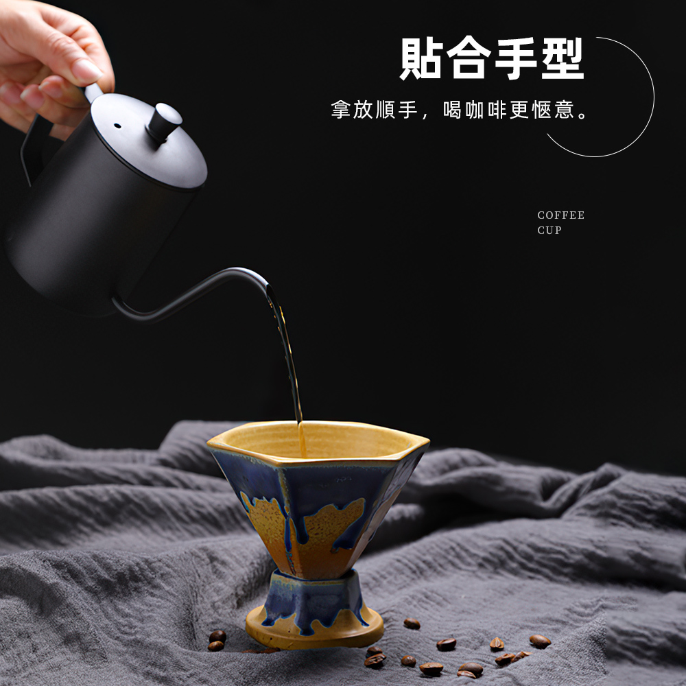 【上手家居】六角陶瓷咖啡杯-170ml 釉綠170ml(咖啡杯/陶瓷馬克杯/拿鐵杯/咖啡杯組/咖啡馬克杯), , large